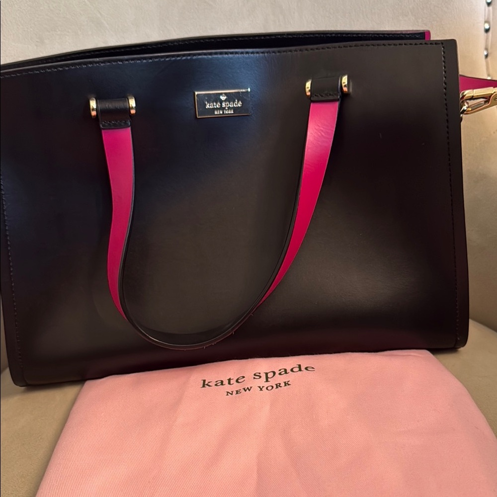 Kate Spade Black and Pink Tote Bag with Sophisticated Design
